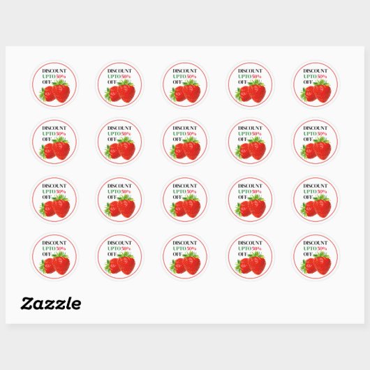 Aardbeien fruit korting Sticker (Vel)