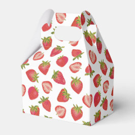 Aardbeien fruitpatroon bedankdoosjes