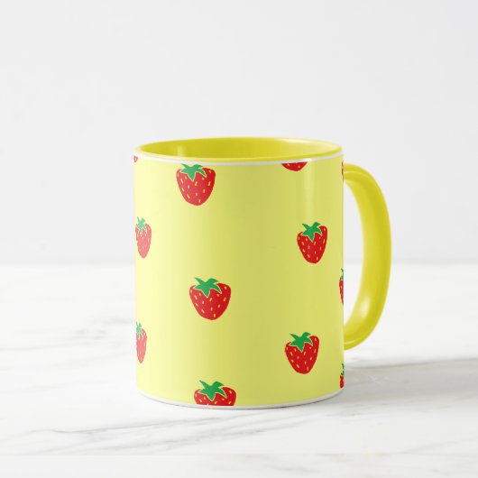 aardbeien Geel Mok (Voorkant rechts)