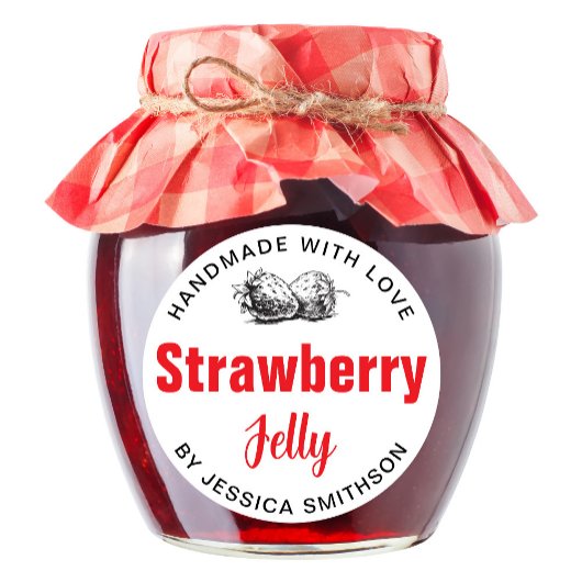 Aardbeien Gelei Jam Thuisgemaakt label STRAW03brd