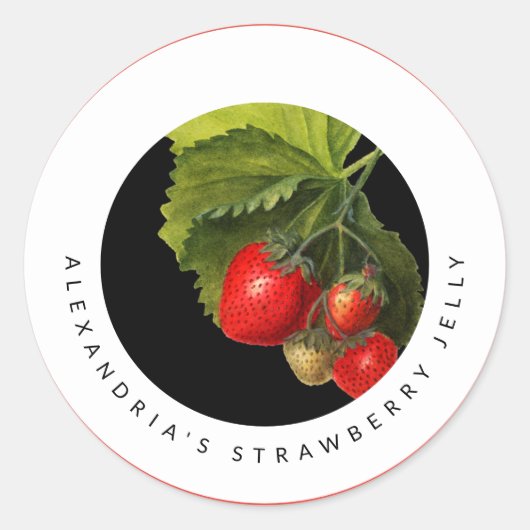 Aardbeien Gelei of Jam | Uit de Keuken Van Ronde Sticker (Voorkant)