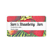 aardbeien - gepersonaliseerde jam etiket (Voorkant)
