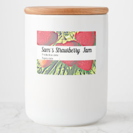  aardbeien - gepersonaliseerde jam voedselcontainer etiket