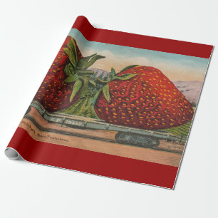 Aardbeien Giant Antiek Fruit Cadeaupapier