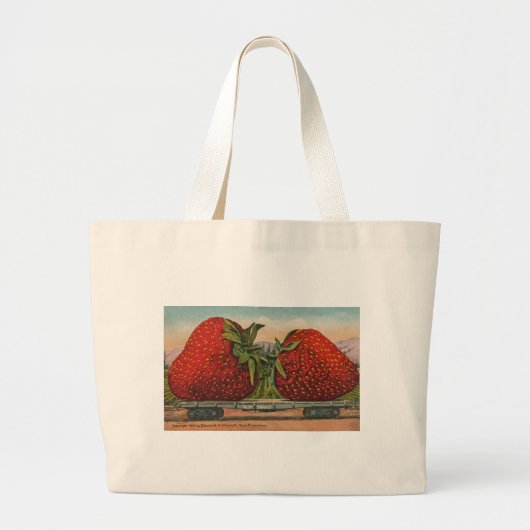 Aardbeien Giant Antiek Fruit Grote Tote Bag (Voorkant)