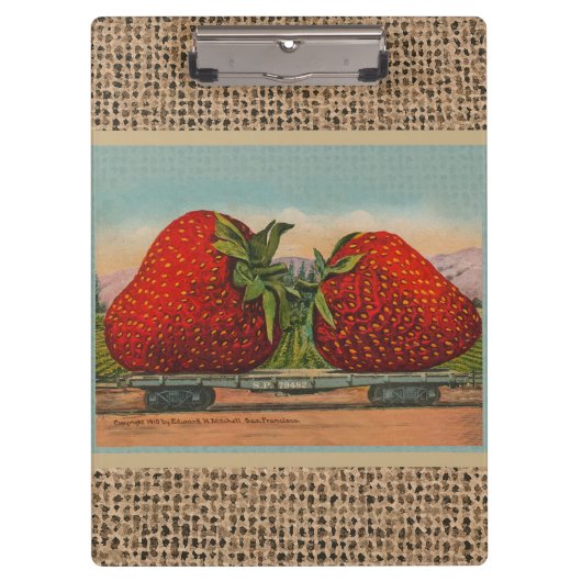 Aardbeien Giant Antiek Fruit Klembord (Voorkant)