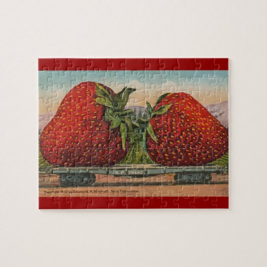 Aardbeien Giant Antiek Fruit Legpuzzel (Horizontaal)