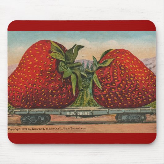 Aardbeien Giant Antiek Fruit Muismat (Voorkant)