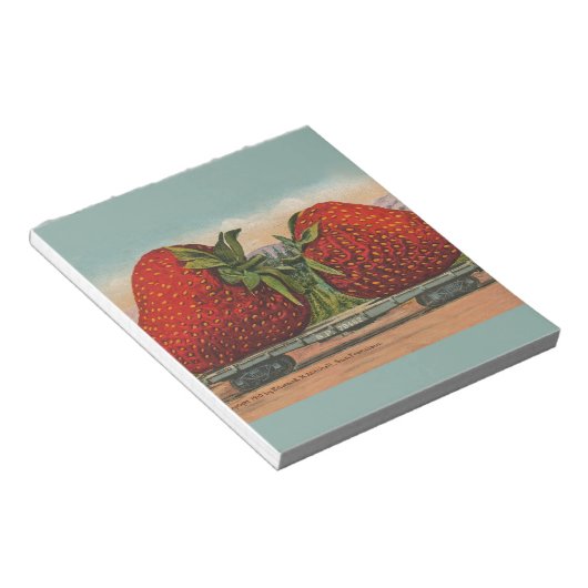Aardbeien Giant Antiek Fruit Notitieblok (Schuin)