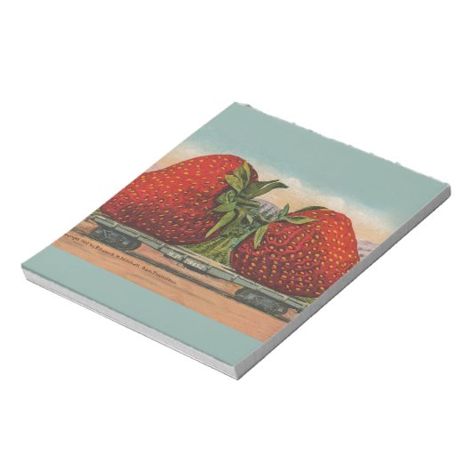 Aardbeien Giant Antiek Fruit Notitieblok (Linkerzijde)
