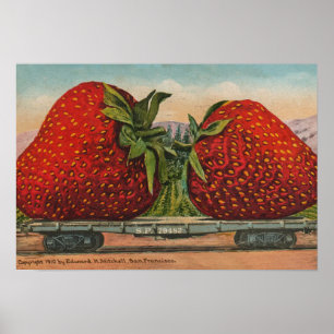 Aardbeien Giant Antiek Fruit Poster