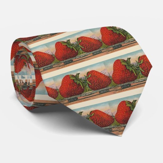 Aardbeien Giant Antiek Fruit Stropdas (Opgerold)