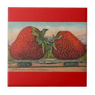 Aardbeien Giant Antiek Fruit Tegeltje