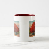 Aardbeien Giant Antiek Fruit Tweekleurige Koffiemok (Center)