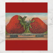 Aardbeien Giant Antiek Fruit Wijn Etiket (Enkel label)