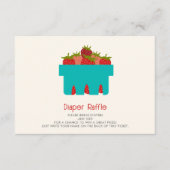 Aardbeien Gingham Baby shower Luier Raffle Informatiekaartje (Voorkant)
