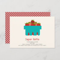 Aardbeien Gingham Baby shower Luier Raffle