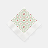 Aardbeien Gingham Eerste Verjaardag Servet (Hoek)