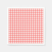 Aardbeien Gingham Feest Servet (Voorkant)