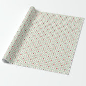 Aardbeien Gingham Pastelgroene 1e Verjaardag Cadeaupapier (Uitgerold)