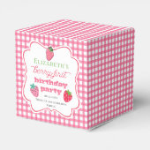 Aardbeien Girl's Berry First Birthday Party Bedankdoosjes (Achterkant)