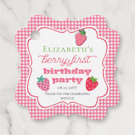 Aardbeien Girl's Berry First Birthday Party Bedankjes Labels