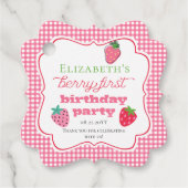 Aardbeien Girl's Berry First Birthday Party Bedankjes Labels (Voorkant)