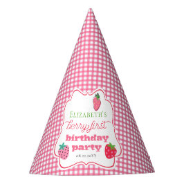 Aardbeien Girl's Berry First Birthday Party Feesthoedjes