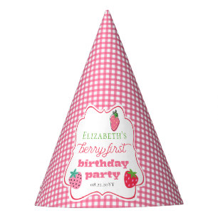 Aardbeien Girl's Berry First Birthday Party Feesthoedjes