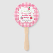 Aardbeien Girl's Berry First Birthday Party Handwaaier (Voorkant)