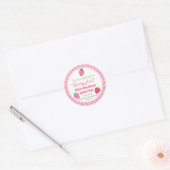 Aardbeien Girl's Berry First Birthday Party Ronde Sticker (Envelop)