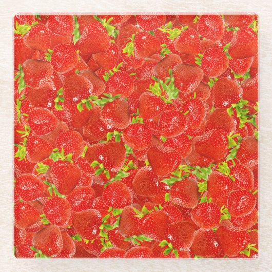 Aardbeien Glazen Onderzetter (Voorkant)