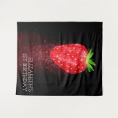Aardbeien Glitter Aangepaste Achtergrond Verjaarda Wandkleed (Voorkant (horizontaal))