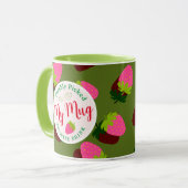Aardbeien Groen Mok (Voorkant links)