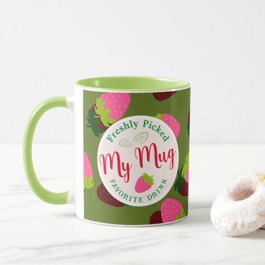 Aardbeien Groen Mok (Met donut)