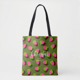 Aardbeien Groen Tote Bag