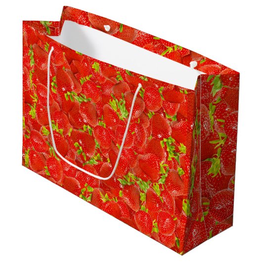 Aardbeien Groot Cadeauzakje (Voorkant Gekanteld)