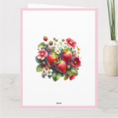 Aardbeien Happy Birthday Toevoegen Jouw tekst Groe Kaart (Achterkant)