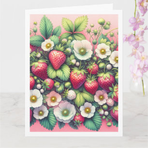 Aardbeien Happy Birthday Toevoegen Jouw tekst Groe Kaart
