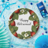 aardbeien - Happy Retirement Papieren Bordje (Feest)
