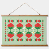 Aardbeien Hout Onderwerp Bosbouw Hangend Wandkleed (Voorkant)