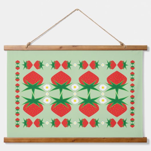Aardbeien Hout Onderwerp Bosbouw Hangend Wandkleed (Voorkant)