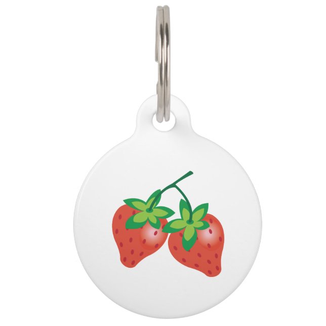 Aardbeien Huisdierpenning (Voorkant)