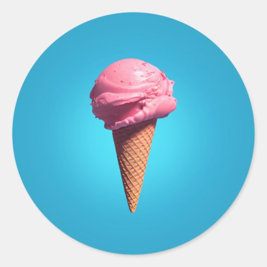 Aardbeien Ice-Cream Classic Round Sticker (Voorkant)