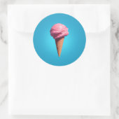 Aardbeien Ice-Cream Classic Round Sticker (Tas)