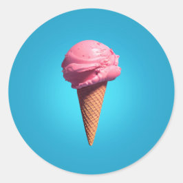 Aardbeien Ice-Cream Classic Round Sticker