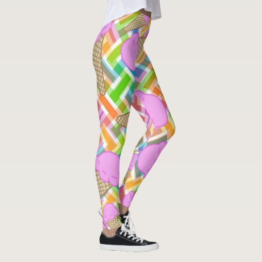 Aardbeien Ice Cream-Leggings Leggings (Rechts)