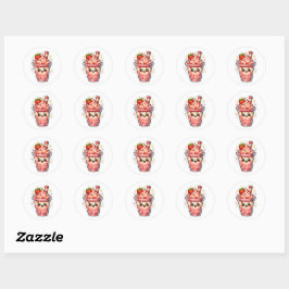 Aardbeien Iced Tea Ronde Sticker