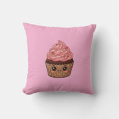Aardbeien Icing Cupcake Kawaii Kussen Hoofdkussen (Voorkant)
