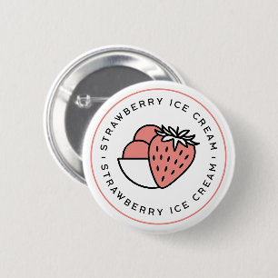 Aardbeien ijs smaak liefhebbers cute aesthetic ronde button 5,7 cm